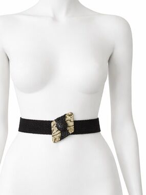 Vintage Waldorf Creations braided Belt with animal print and Accent Bow